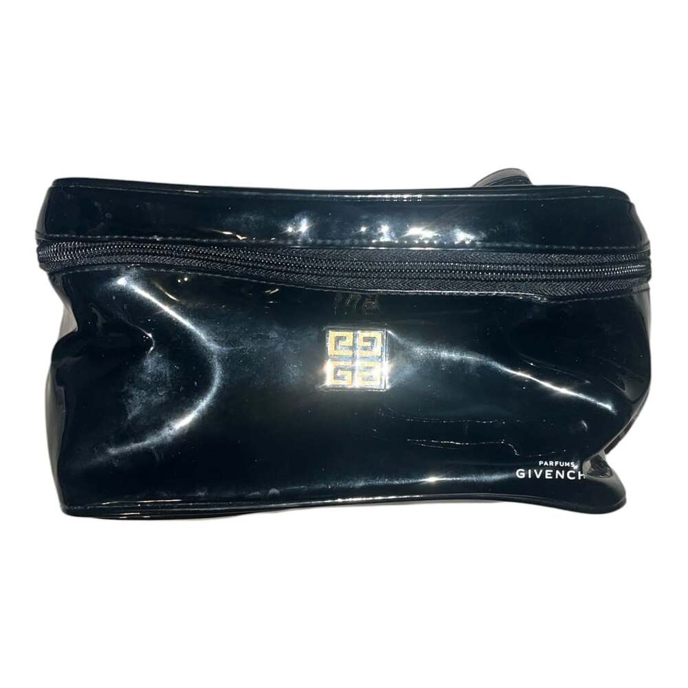 Givenchy Parfums Black Patent Leather Cosmetic Makeup Toiletry Bag Pouch